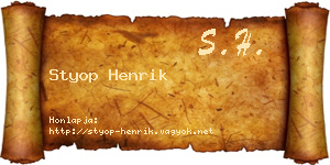Styop Henrik névjegykártya