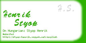 henrik styop business card